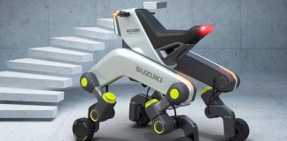 Suzuki разработала четырехногий мотоцикл, способный подняться по лестнице Suzuki разработала четырехногий мотоцикл, способный подняться по лестнице