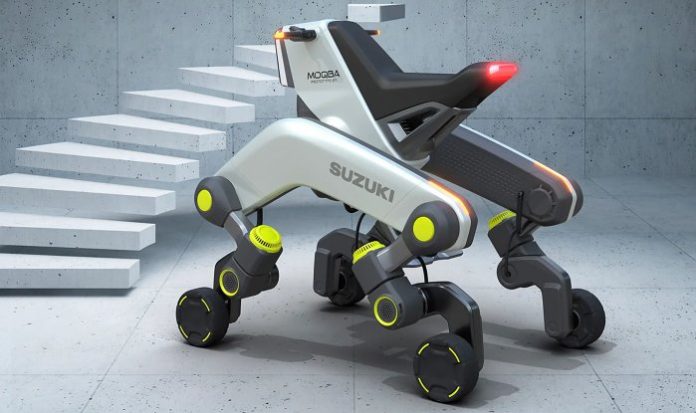 Suzuki разработала четырехногий мотоцикл, способный подняться по лестнице