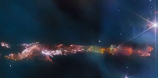 Джеймс Уэбб фотографирует новорожденную звезду в ее космической колыбели | New-Science.ru Джеймс Уэбб фотографирует новорожденную звезду в ее космической колыбели | New-Science.ru