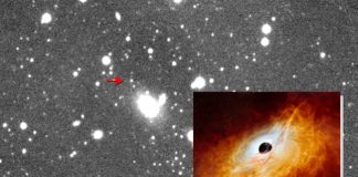 Обнаружена черная дыра питающийся близлежащей материей всего через 1 миллиард лет после Большого взрыва | New-Science.ru Обнаружена черная дыра питающийся близлежащей материей всего через 1 миллиард лет после Большого взрыва | New-Science.ru